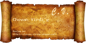 Chovan Virág névjegykártya